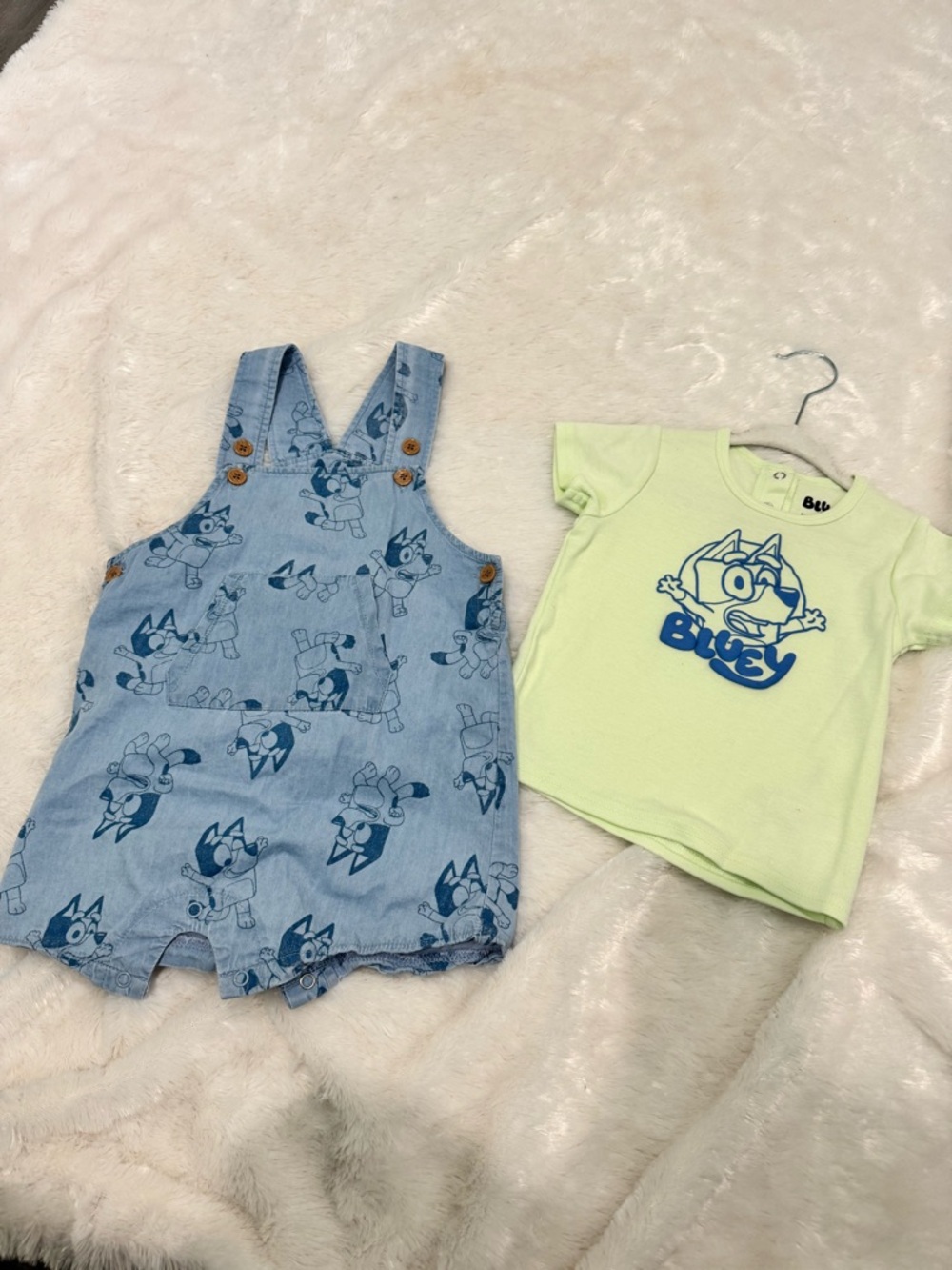 Bluey Lime Green Graphic Overalls